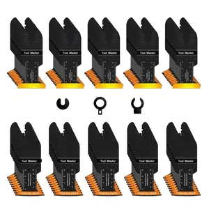 Oscillating Tool Blades, Titanium & HCS Oscillating Saw Blades for Metal/Wood/Plastic Cutting, Curved Edge Multi Tool Blades Fit for Dewalt, Milwaukee, Dremel, Ryobi, Rockwell