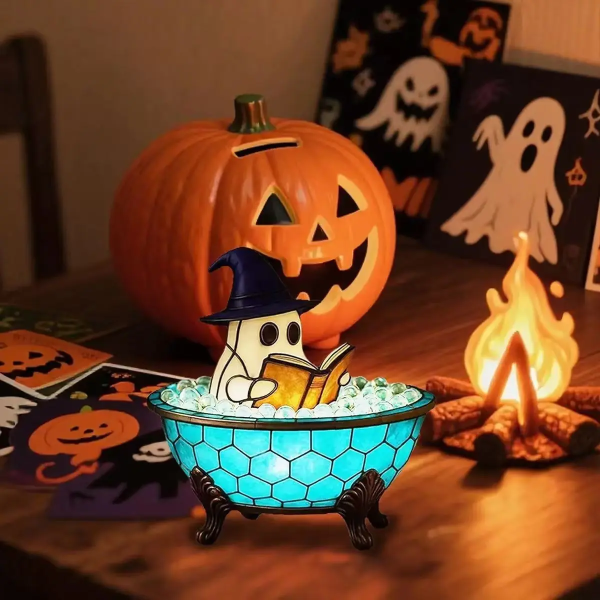 Creative Ghost Bubble Bath Light, Perfect Halloween Decoration, Home Atmosphere Decorative Ornament, Unique Bathroom Accessory