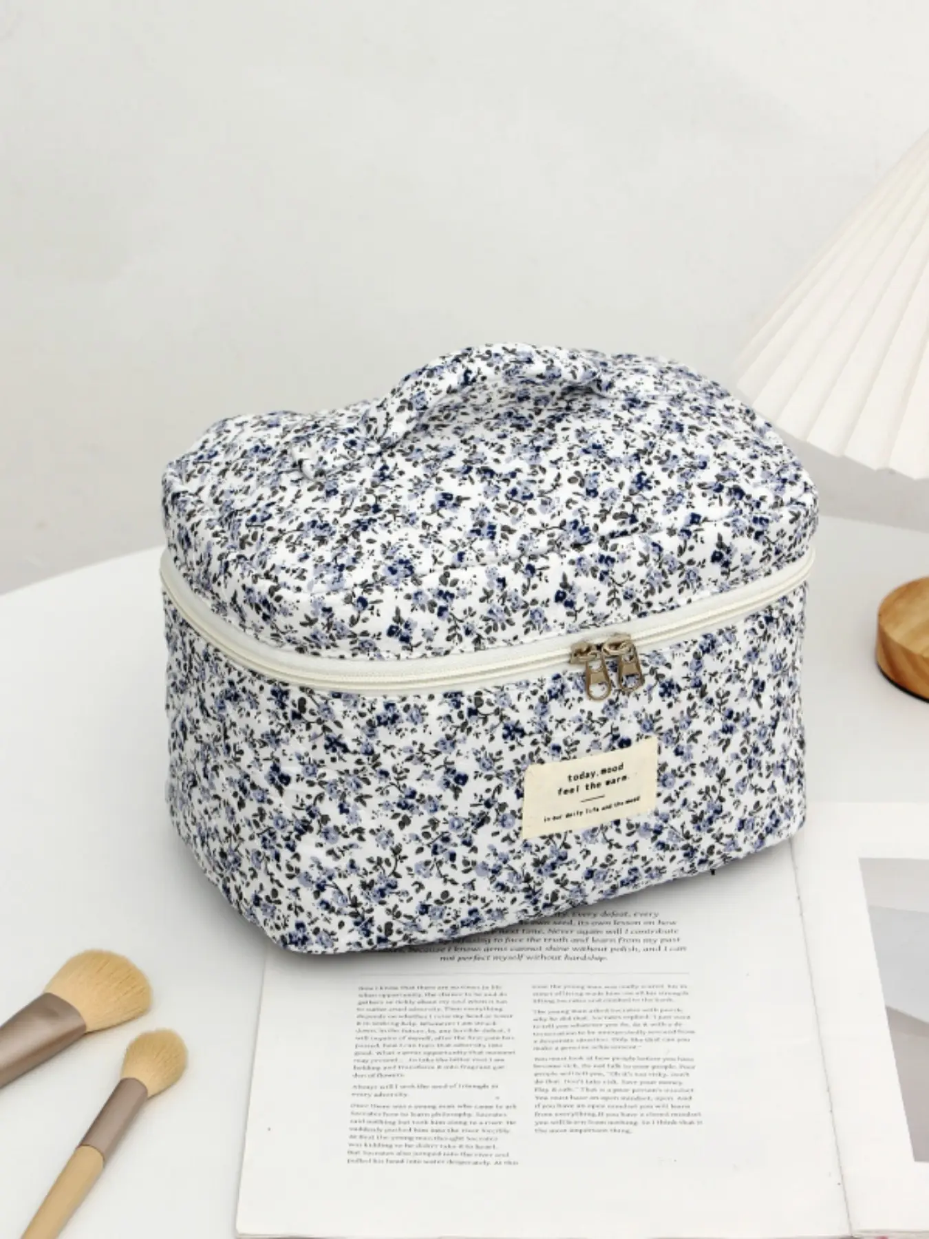 Floral Pattern Makeup Bag Set, Large Capacity Portable Zipper Cosmetic Bag, Multi-functional Storage Bag for Sanitary Napkins, Coins, Keys, Vanity Case, Cosmetic Pouch, Makeup Container Set, Makeup Storage Organizer, Travel Cosmetic Bags, Cosmetics Bag