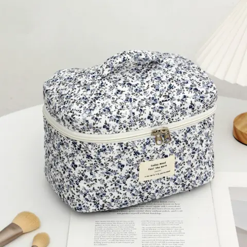 Floral Pattern Makeup Bag Set, Large Capacity Portable Zipper Cosmetic Bag, Multi-functional Storage Bag for Sanitary Napkins, Coins, Keys, Vanity Case, Cosmetic Pouch, Makeup Container Set, Makeup Storage Organizer, Travel Cosmetic Bags, Cosmetics Bag