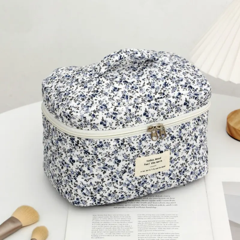Floral Pattern Makeup Bag Set, Large Capacity Portable Zipper Cosmetic Bag, Multi-functional Storage Bag for Sanitary Napkins, Coins, Keys, Vanity Case, Cosmetic Pouch, Makeup Container Set, Makeup Storage Organizer, Travel Cosmetic Bags, Cosmetics Bag