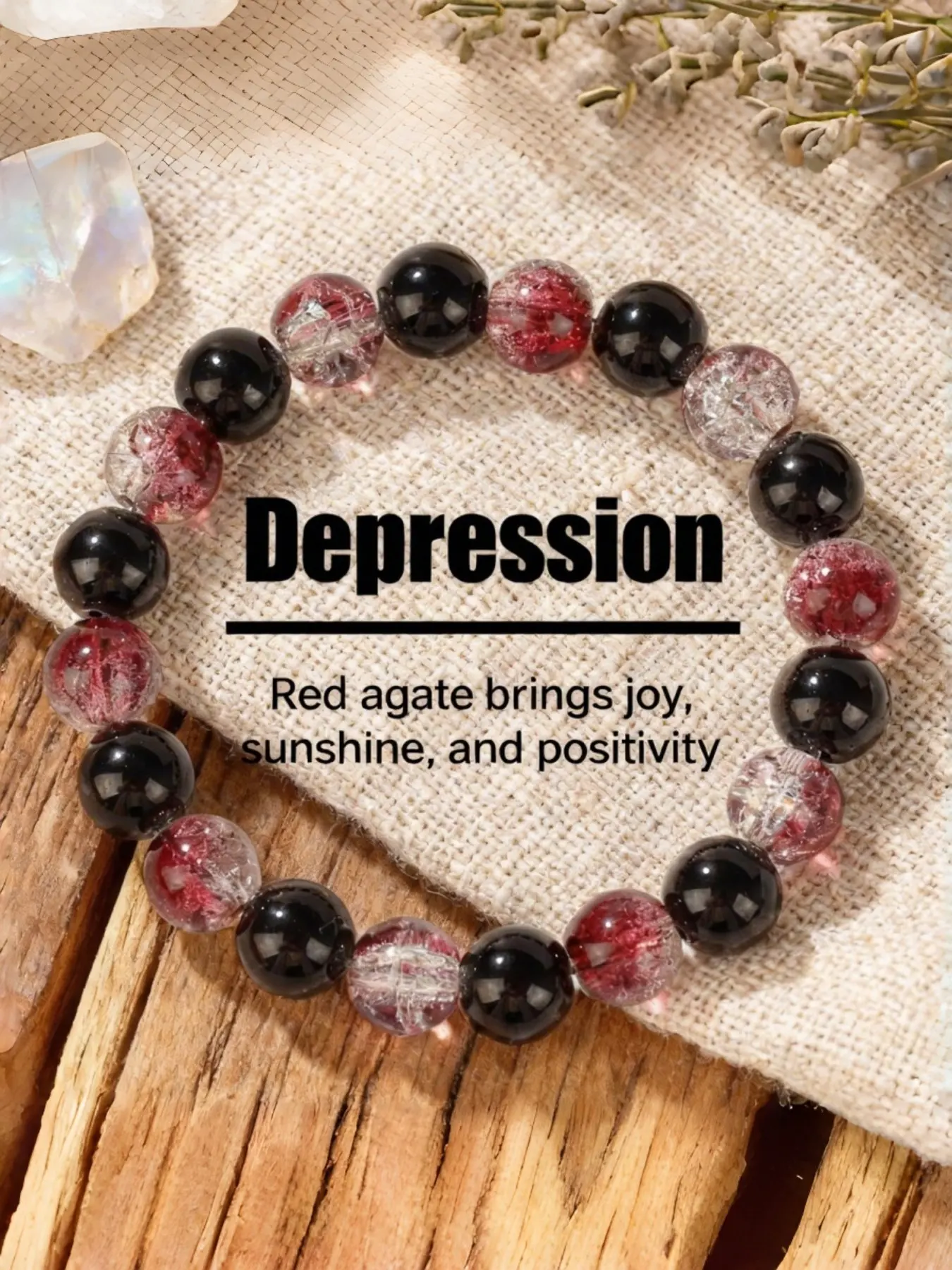 Obsidian Crystal Beads Bracelet, Energy Healing Wristband, Clear Negative Energy, Inject Positive Energy, Bohemian Style Handchain