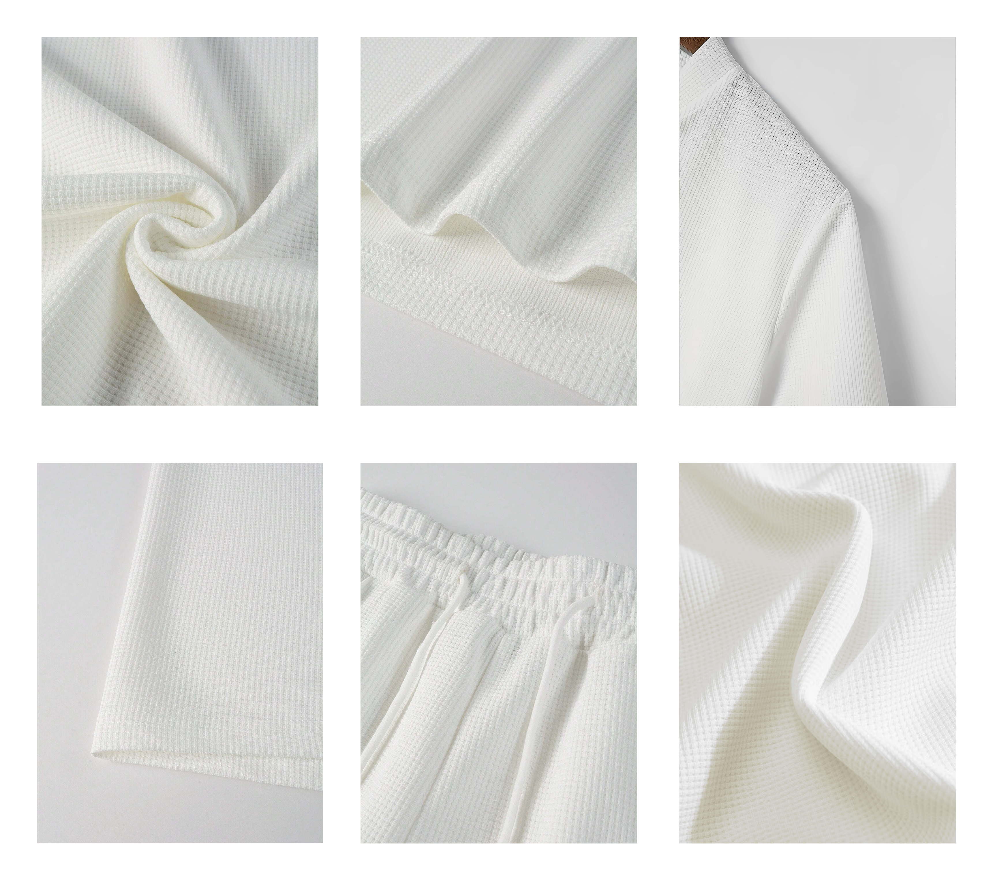 Men’s Print Zip Henley Collar Short Sleeve and Long Pants Two Piece Set Made with Waffle Knit Fabric Breathable Soft Texture Loose Fit for Casual Everyday Wear