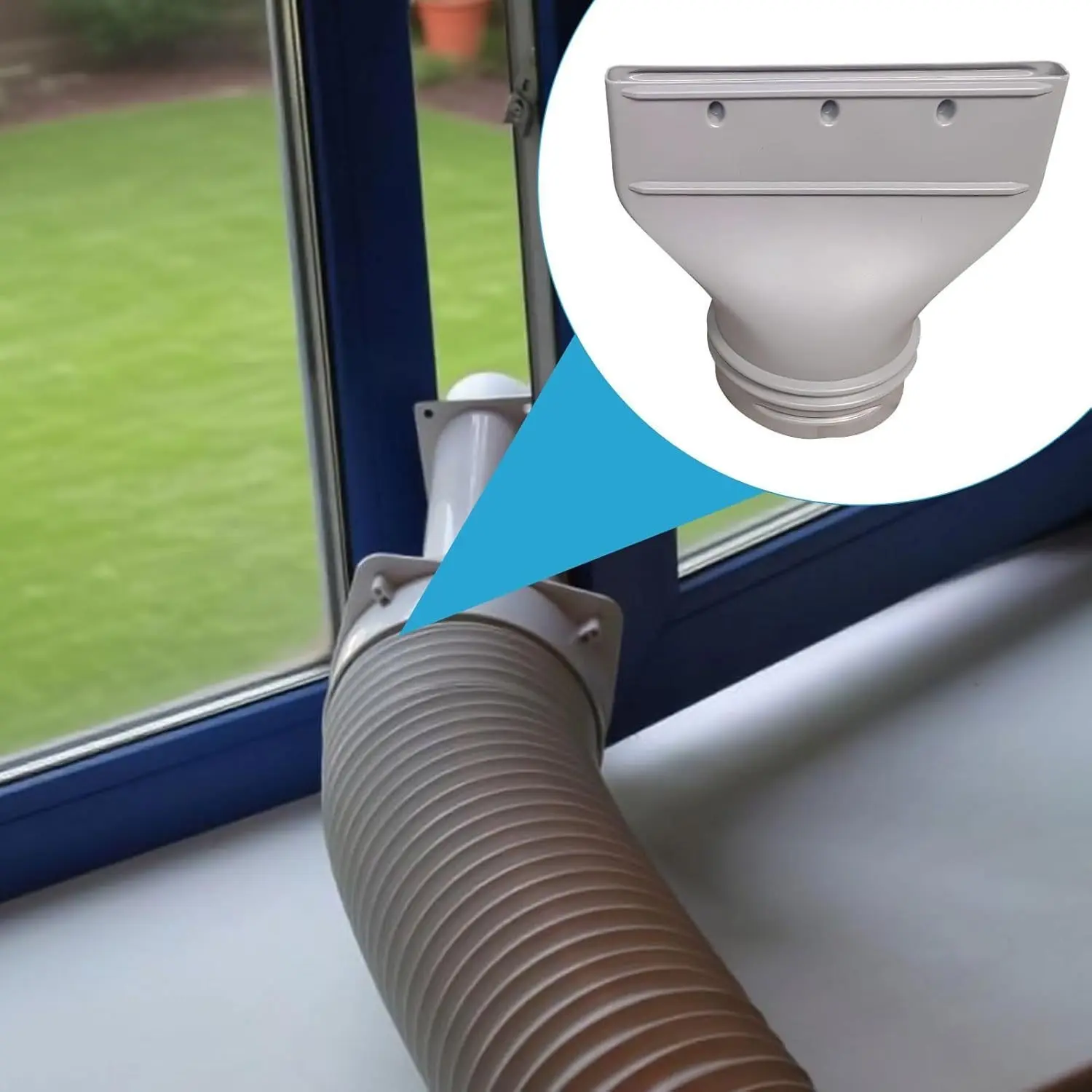 1pc Heavy Duty Flat Air Conditioner Exhaust Duct Adapter - Fits 130Mm/150Mm Diameter Ducts, Window/Car/Vehicle Air Conditioning Units - Easy Installation, No Electricity Required, Durable Water Pipe Connector