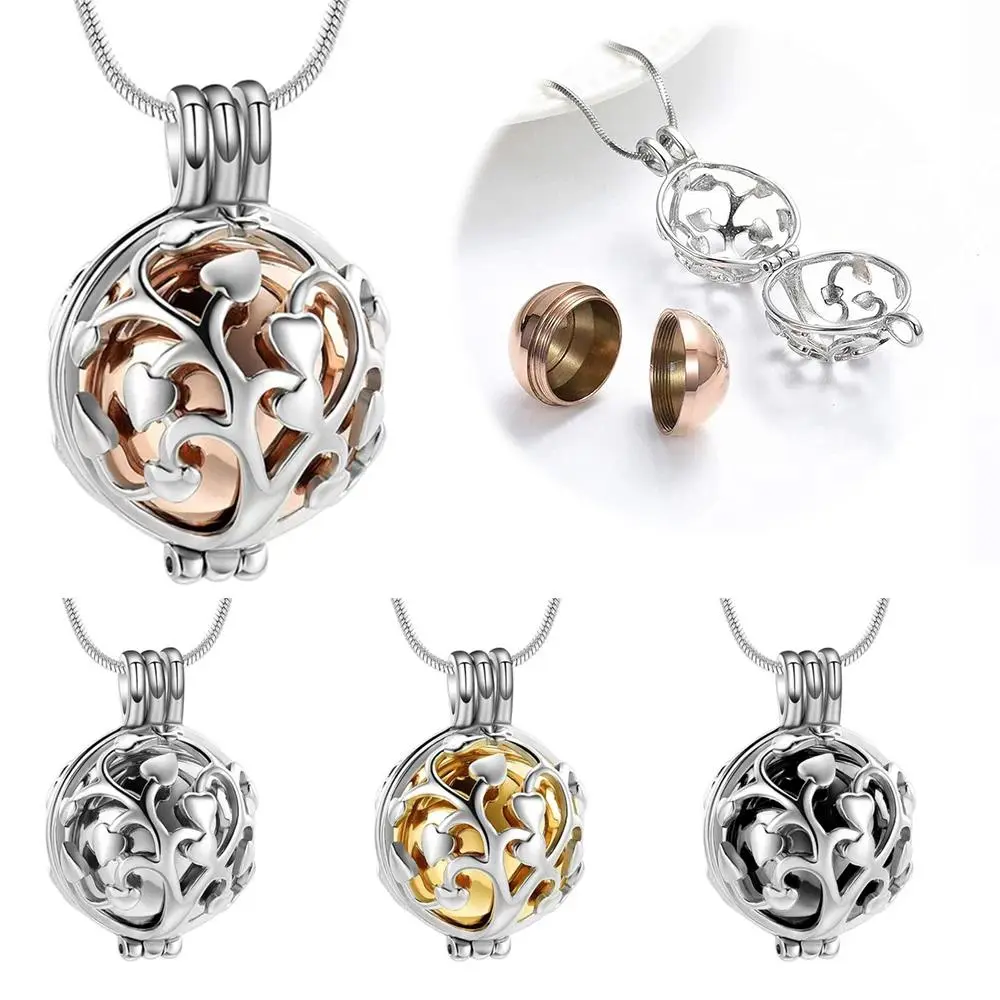 Exquisite Tree of Life Cremation Locket Necklace - Memorial Urn Pendant for Ashes, Memories & Dried Flowers Keepsake, Women's Chain Jewelry Gift for Remembrance, Store Small Amount Of Dried Flowers, Commemorative, Loved One