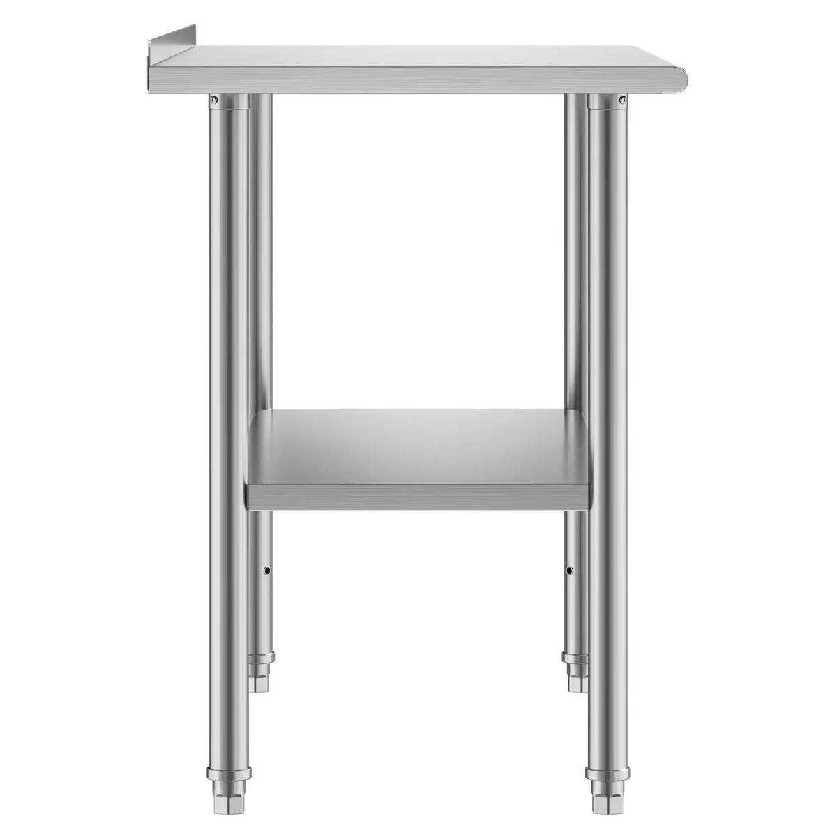 Stainless Steel Work Table, 24x48 Inch Food Prep Table with Backsplash, Commercial Kitchen Workstation with Adjustable Undershelf, Metal Heavy Duty Utility Worktable, for Restaurant Home Outdoor