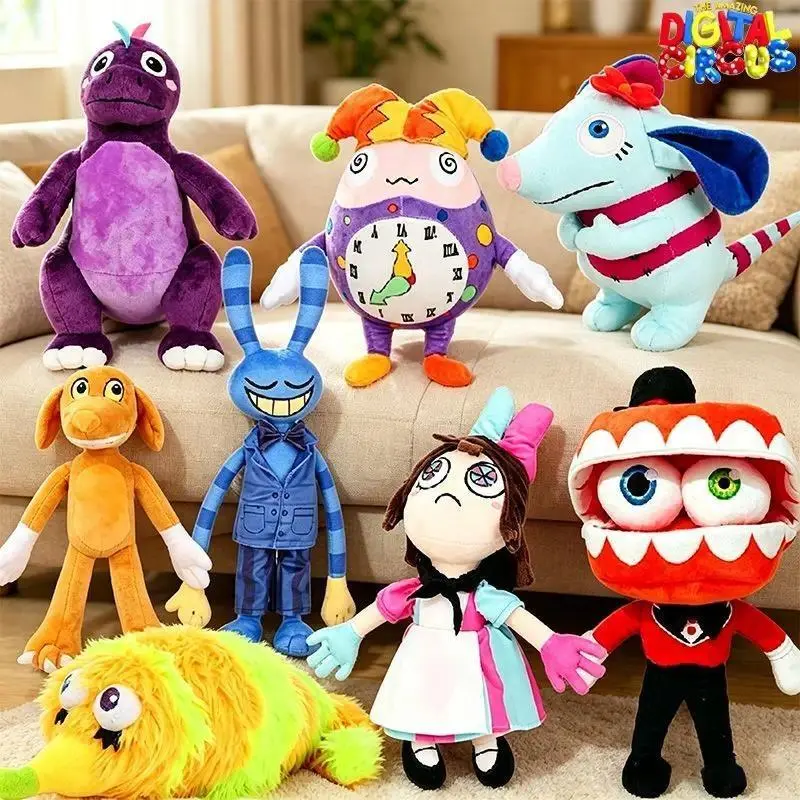 The Amazing Digital Circus Anime Surrounding Plush Toys Jax Scratch Clock Pomni Dolls PP Cotton Best Birthday Gift for Childrens