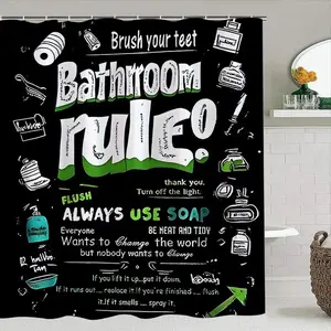Fashion Bathroom Decor, 4-Piece Includes Shower Curtain Sets, Toilet Mat, Bath Rug, Seat Cover, Complete Bathroom Accessories, Bathroom Decoration Accessories, Home Goods
