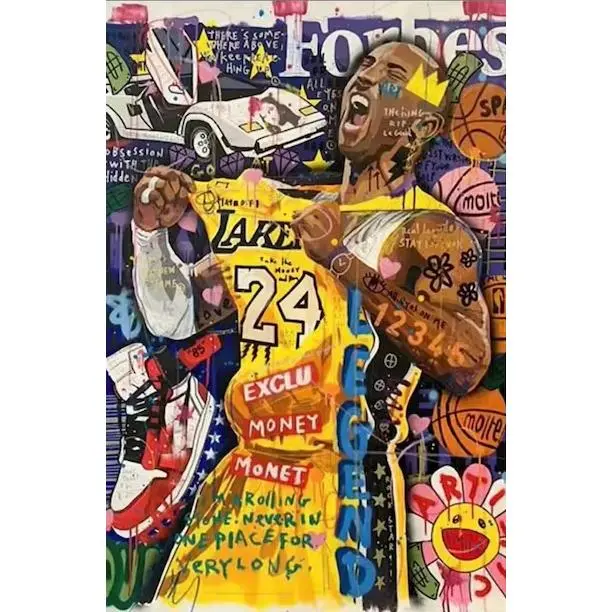 Kobe Bryant Graffiti Art, Lakers Mamba Mentality Pop Art Print, Basketball Street Art Wall Decor, Kobe Legend RIP Gift for NBA Fan, Poster