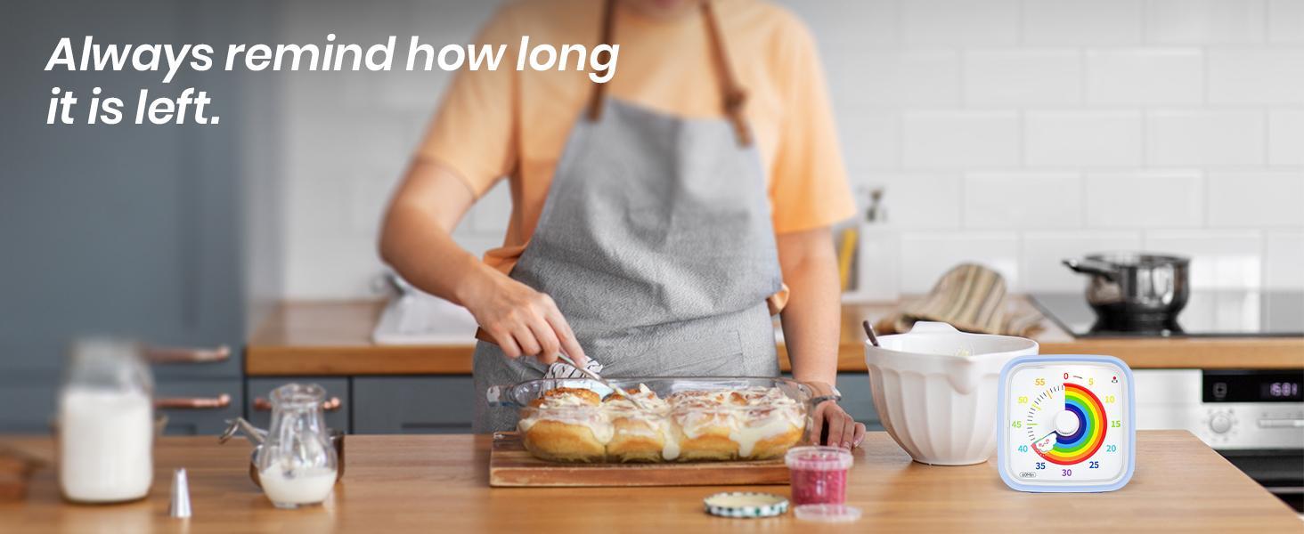 Yunbaoit Visual Timer with Protective Case, Digital Timer, 60 Minute Countdown Tool for Kids and Adults, Silent Low Battery Reminder for Effective Time Management