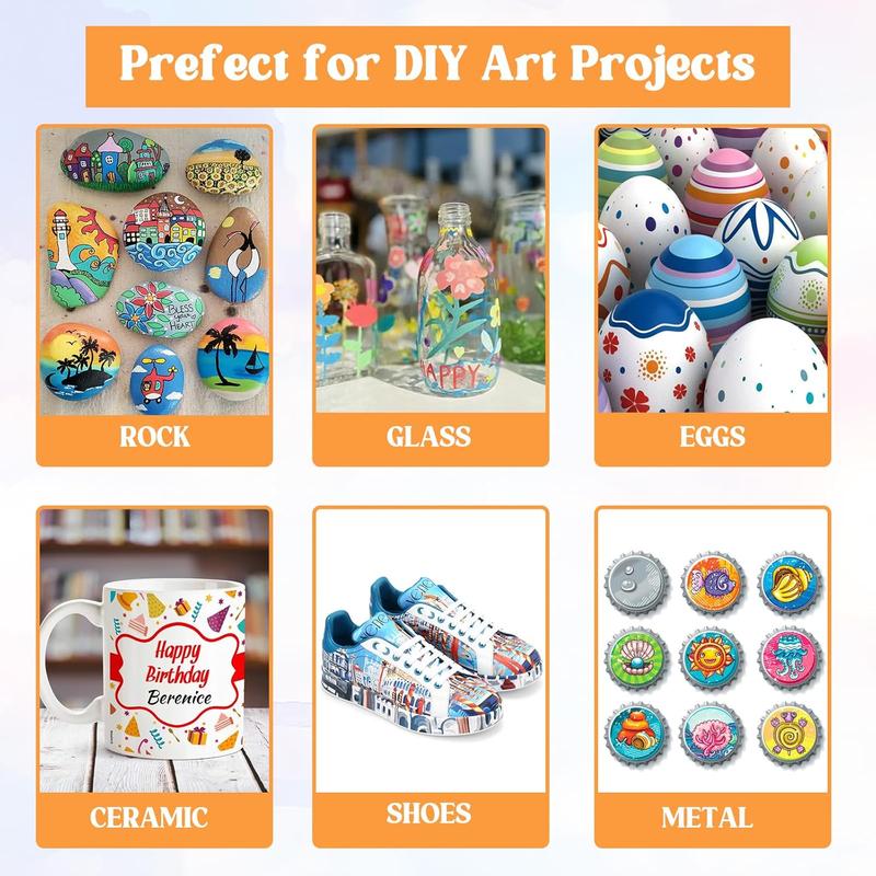 72 Colors Acrylic Paint Marker Pen Set, 1 Set Double-ended Acrylic Paint Marker Pen, Art Drawing Supplies for DIY Rock, Wood, Canvas, Stone, Ceramic, Acrylic Drawing Markers