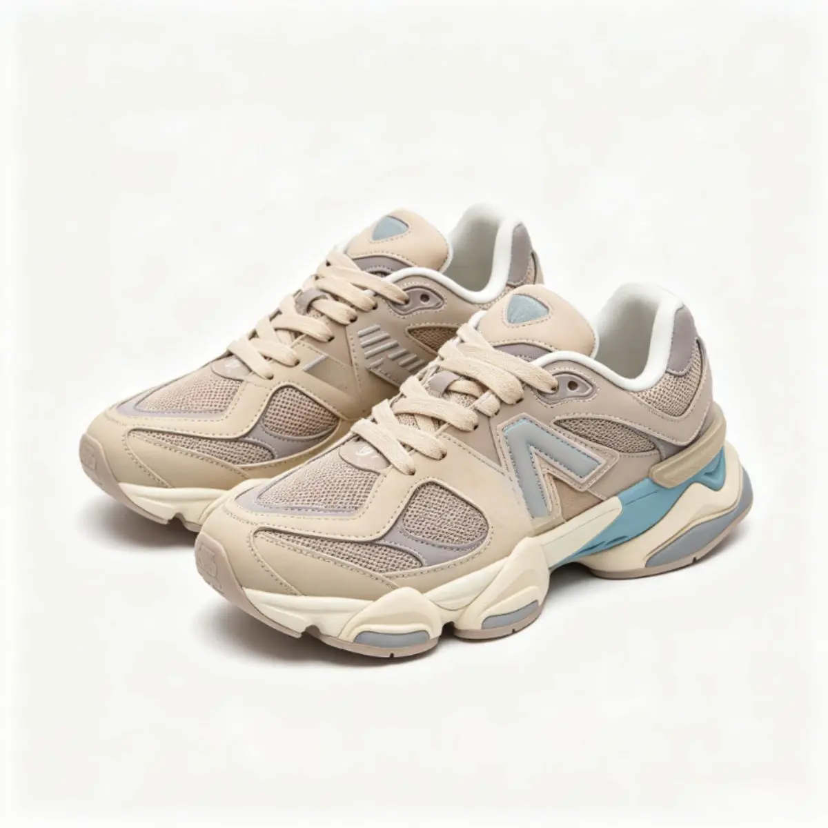 Unisex Vintage Color Block Dad Sneakers - Synthetic, Breathable Mesh, Suede Panel, Shock-Absorb Multi-Layered Chunky Sole, Non-Slip, Casual Walks Sports Footwear