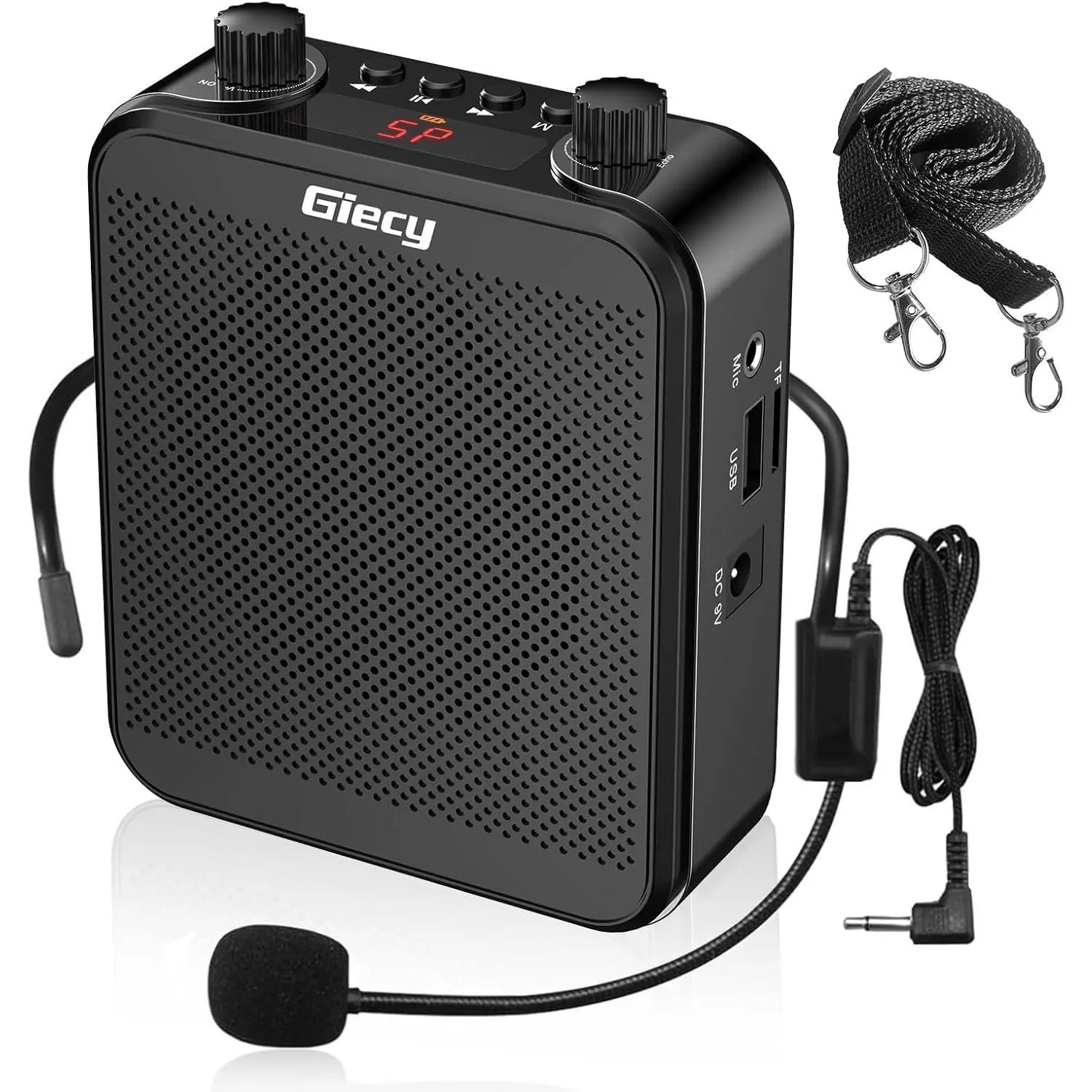 Portable Voice Amplifier, 30W 2800mAh  Rechargeable Personal Voice Amplifier with Microphone Headset, Pa Systems Speaker for Multiple Locations Classroom, Meetings and Outdoors