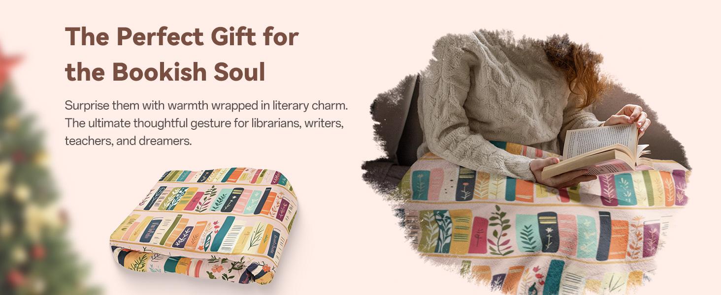 Book Lovers Gifts for Women Readers, Reading Blanket for Readers, Unique Bookish Book Club Birthday Christmas Reading Librarian Gifts Blanket 60"x50" (Pink)