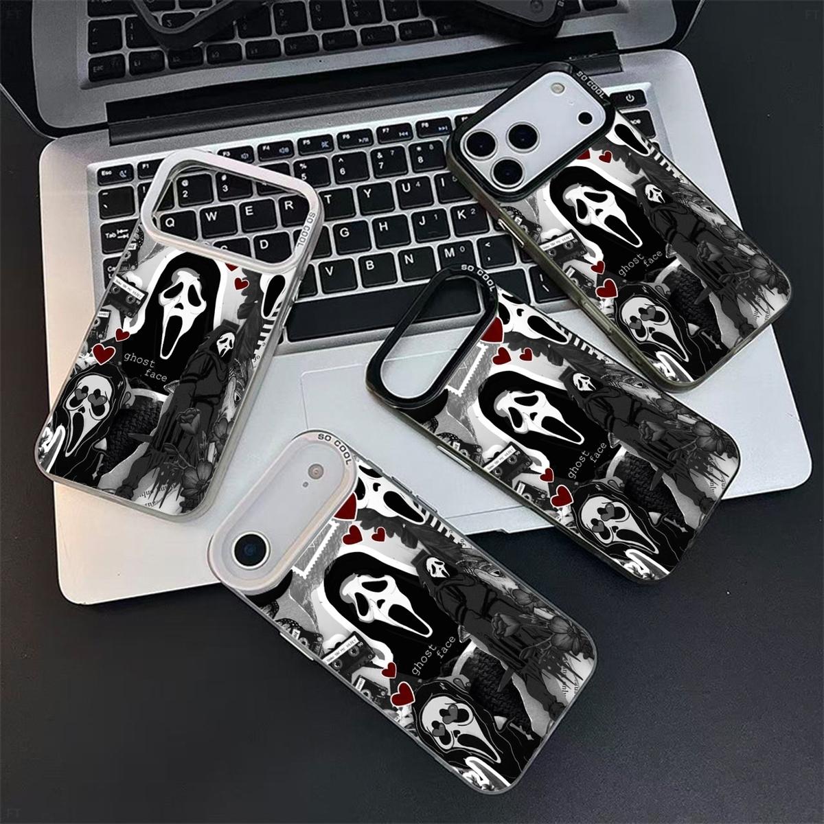 Terrifying Faceless Man ghost facePattern Case for iPhone 17 Pro Max 17 Air 16/15/14/13/12/11 Pro Max XR XS E Plus Retro High-end Shockproof Drop Screen Protection Cute Durable PC Smartphone Cover