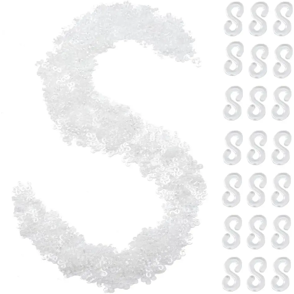 1000 count S Clips Rubber Band Bracelet Hooks Clasps 11mm Loom Band Clips Plastic Connectors Refills for Loom Bracelets Loom Hook DIY Bracelet Making(White/S)