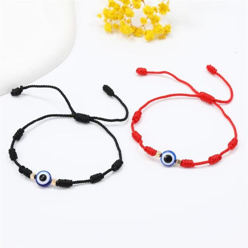Essential! 2-Pack Adjustable Evil Eye 7-Knot Red String Bracelets | Kabbalistic Protection Amulet | Perfect for Spring Outings & Lucky Daily Wear Boho Style Bangles