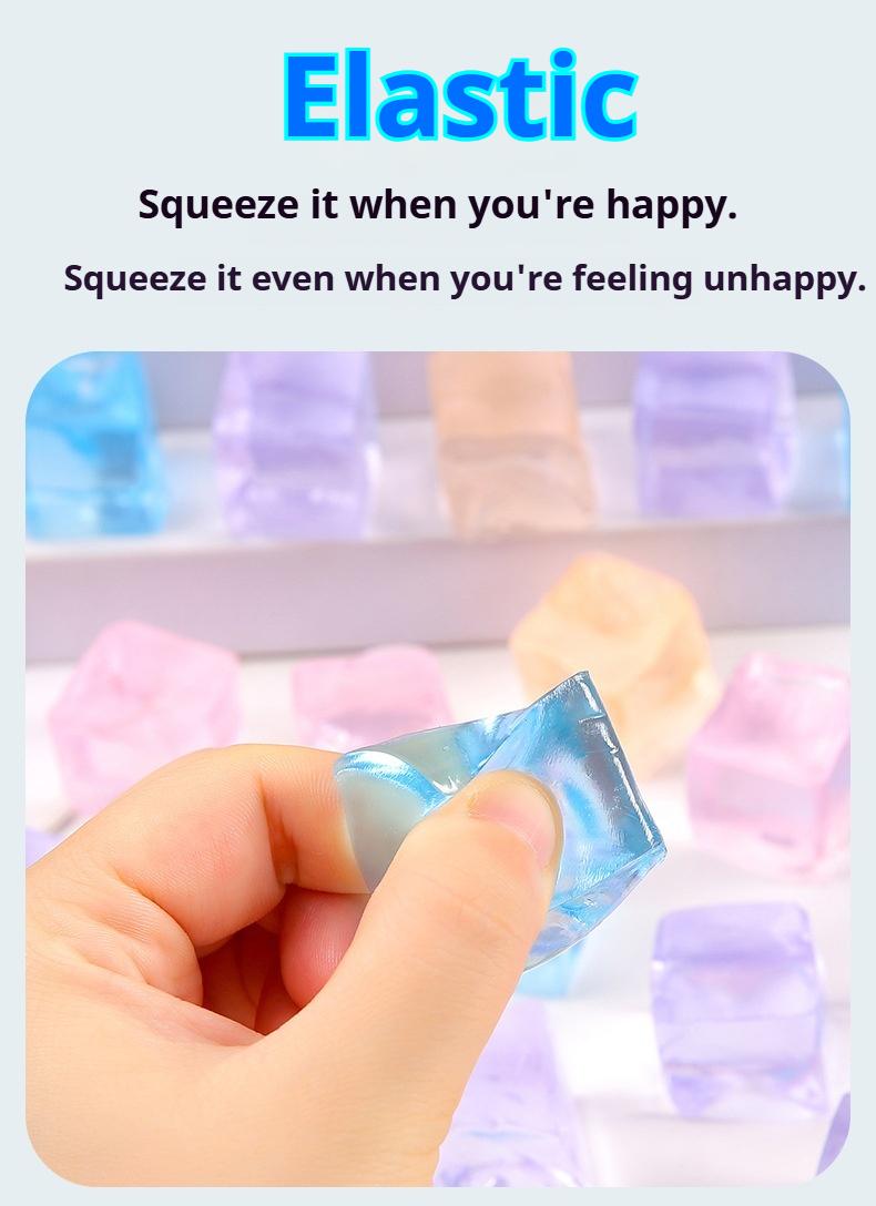 Creative Ice Cube Squishy Stress Relief Jelly Toy