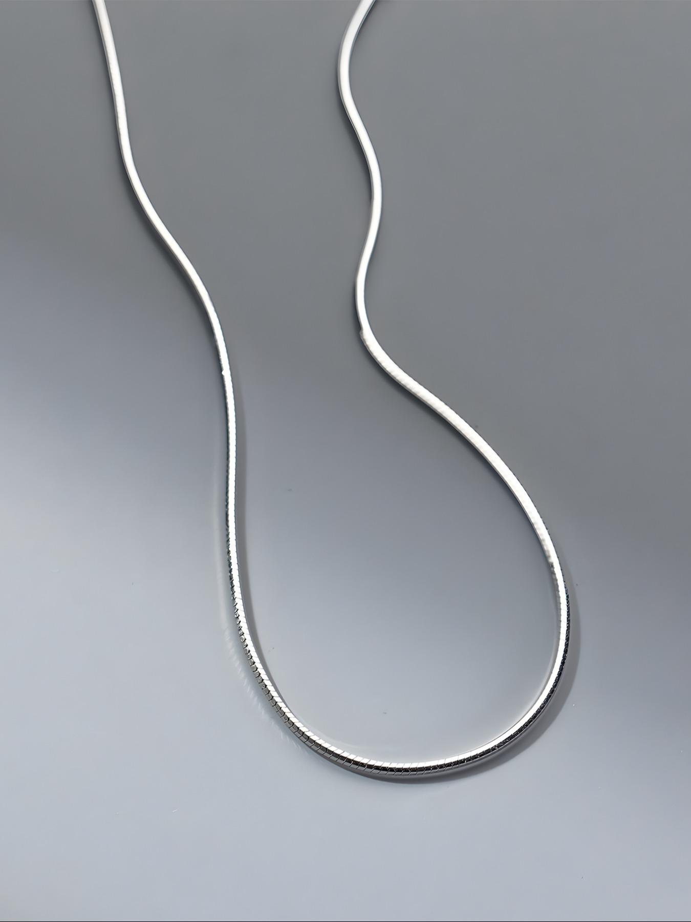 925 Sterling Silver Minimalist Chain Necklace for Women, Necklaces for Women, Elegant Necklace, Gifts for Girlfriend, 1 Count Hip Hop Style Chic Minimalism Versatile Jewelry for Parties and Music Festivals, Dainty Gift for Your Love