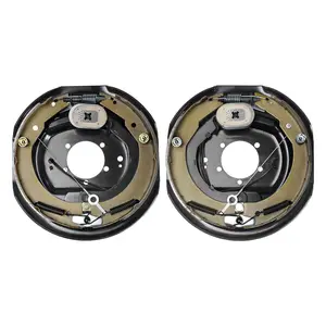 VEVOR Electric Trailer Brake Assembly, 12" x 2", 1 Pair Self-Adjusting Electric Brakes Kit for 7000 lbs Axle, 5-Hole Mounting, Backing Plates for Braking System Part Replacement (1 Right+ 1 Left)