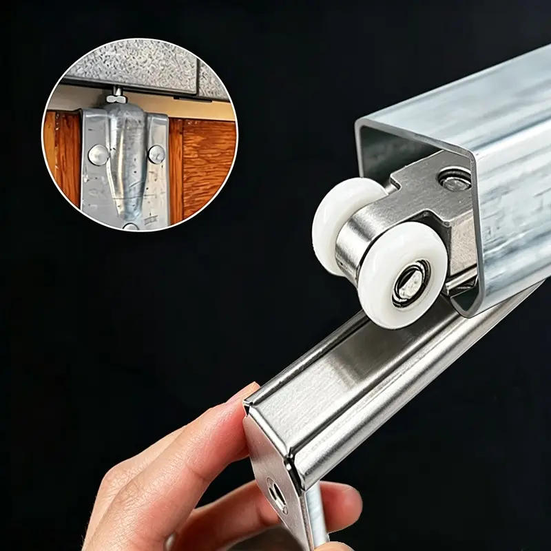 3 Feet Hidden Barn Door Hardware, Unobtrusive, Ideal for Secret Rooms and Modern Offices, Professional Silent Track System, Space-Saving Design, Commercial Grade