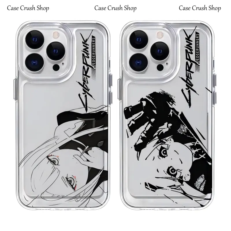 Cool Anime Edgerunners Cyberpunk 2077 David Lucy Rebecca Phone Cases For iPhone 17 16 15 14 13 12 11 Promax Pro Air Plus Transparent Soft TPU Shockproof Cover Protection Gifts For Friends