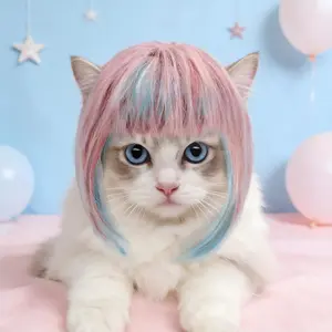 New long wig for pets, suitable for cats and dogs, colorful long hair party outfit for a dreamy look