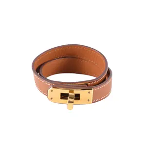 Pre-owned HERMES S Kelly Leather Bracelet Grained LeatherP235399257