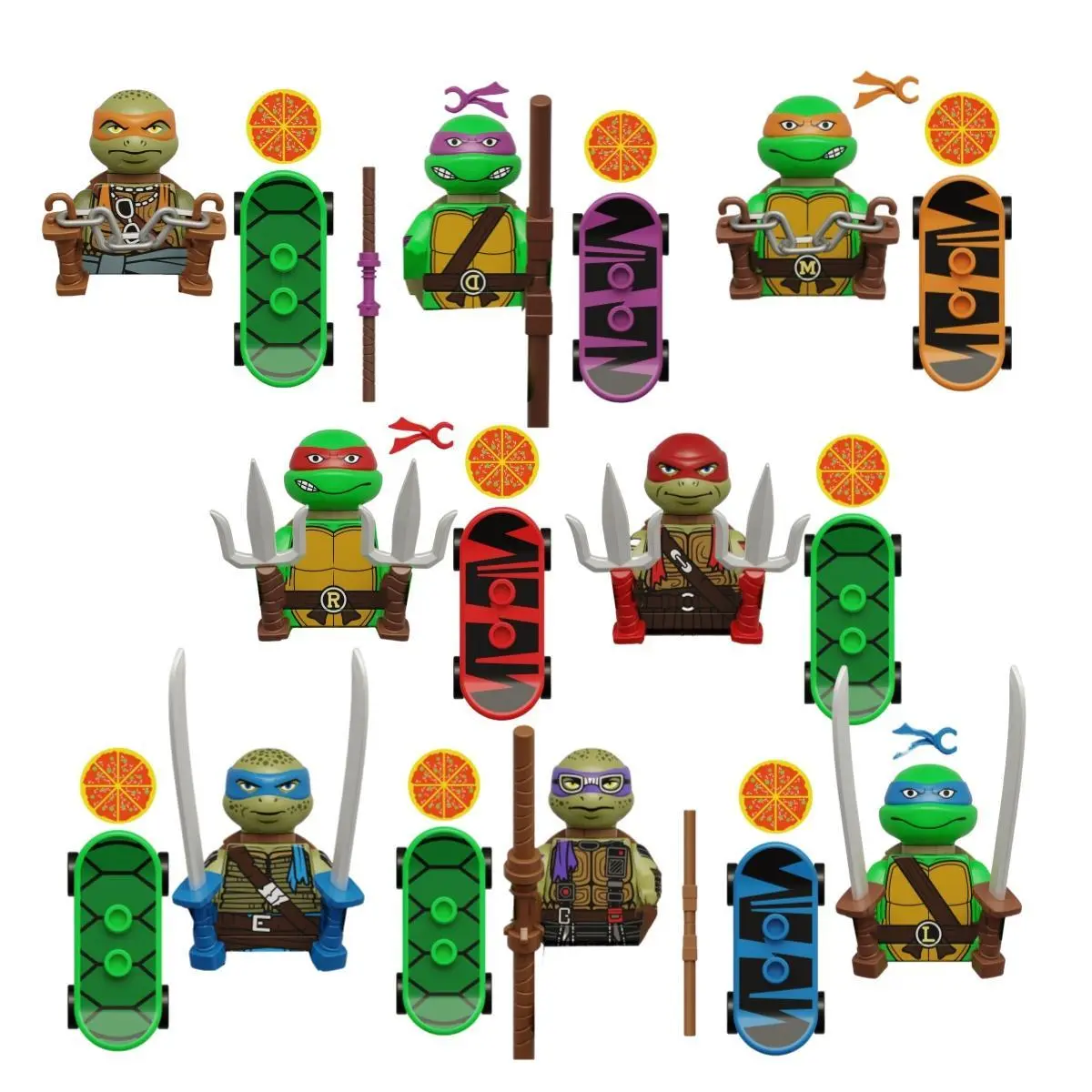 2026 hot item Turtle Movie Ninja Mini Action Figures Bricks Leo Raph Don Weapons Assemble Building Blocks MOC DIY Toys for Children popular