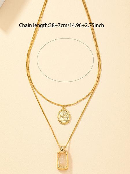 Metal simple gold and silver two-color multi-layer necklace, personalized exaggerated trendy eye pendant multi-layer stacking necklace for women, fashionable and versatile, suitable for daily wear during the back-to-school season, and a gift for Teacher's