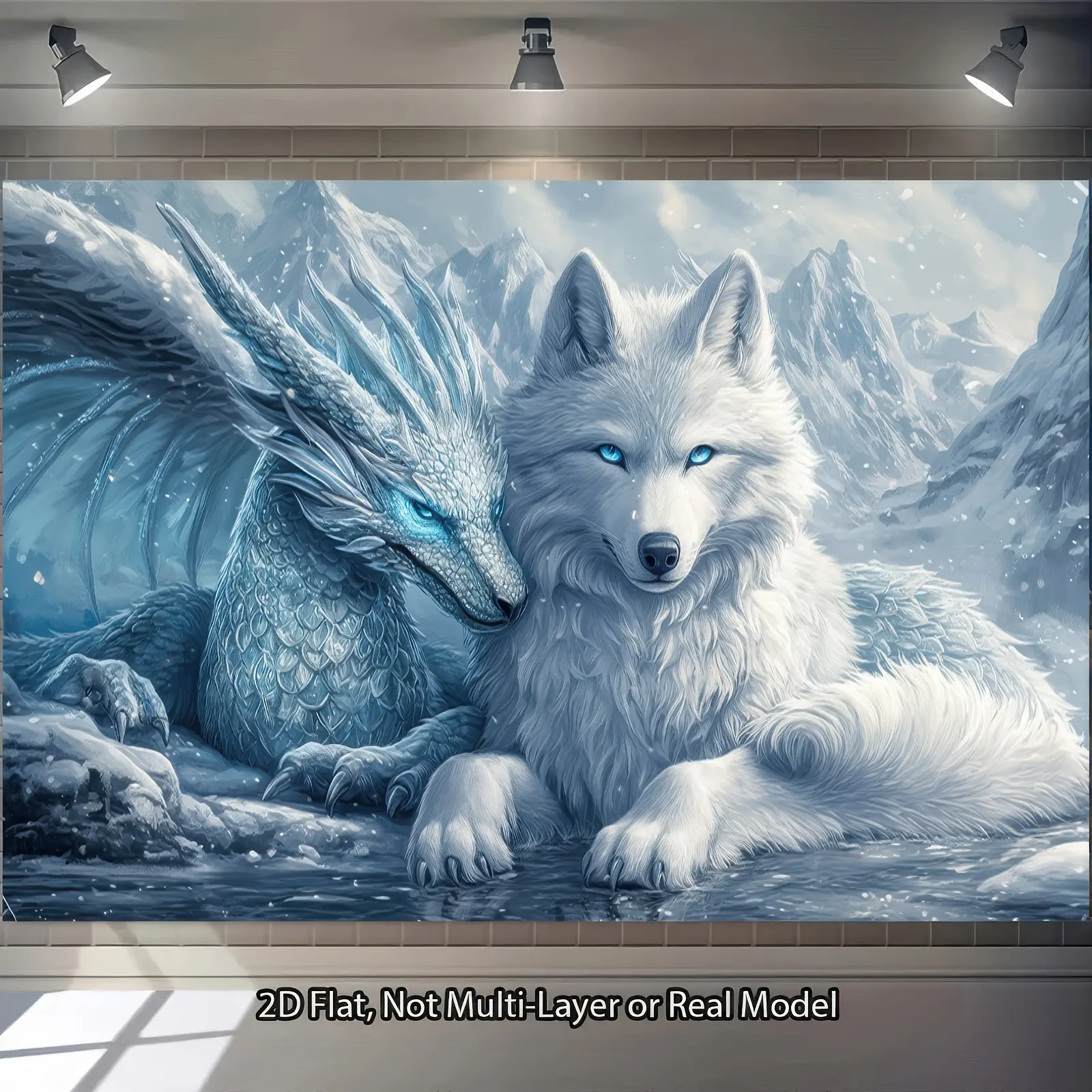 1pc Ice Dragon Backdrop Tapestry - Polyester Dragon Tapestries for Happy Birthday, Parties & Events, Outdoor Photography Props, Studio Background, Home Decor Party Decoration, Fantasy Art, Outdoor Ready