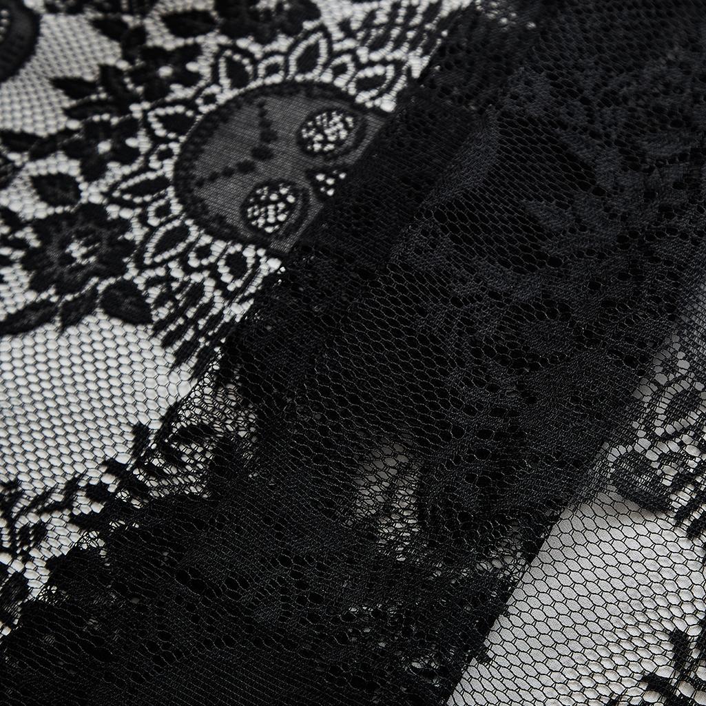 Skull & Floral Pattern Lace Tablecloth, Durable, Easy Maintenance, 1 Count Rectangular Tablecloth, Table Decoration Supplies for Home Kitchen Dining Room Party, Halloween, Table Setting