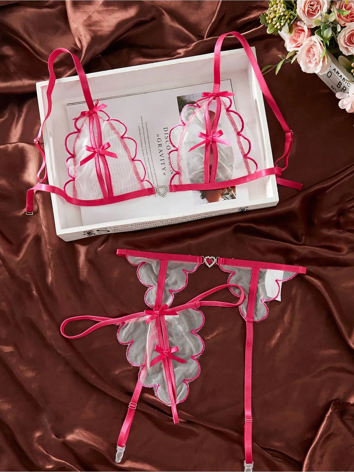 Women Sexy Lingerie Set Three Piece Set With No Steel Ring Thigh High Garter Belt Tanga Panty Valentine's Day Gift For Boyfriend Girls Night Out Outfits Spicy Girl Style Elegant Sleepwear Sexy Pajama clothes haul cool girl outfits altgirl rave outfit