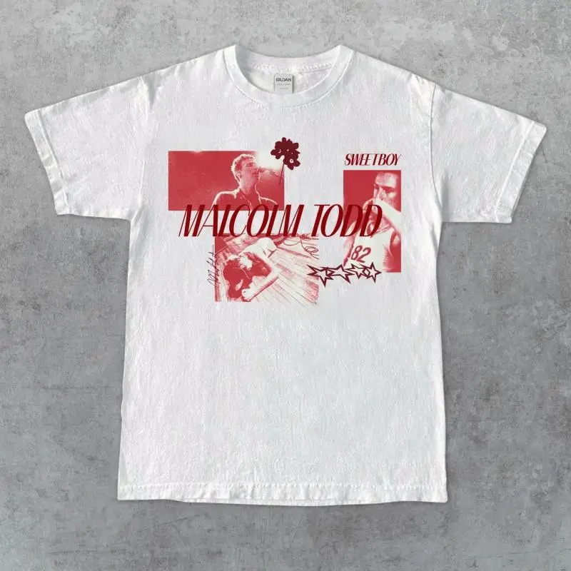 Malcolm Todd Inspired Indie Pop Collage Shirt Red Lyric Graphic Tee Unisex Gift for Fans