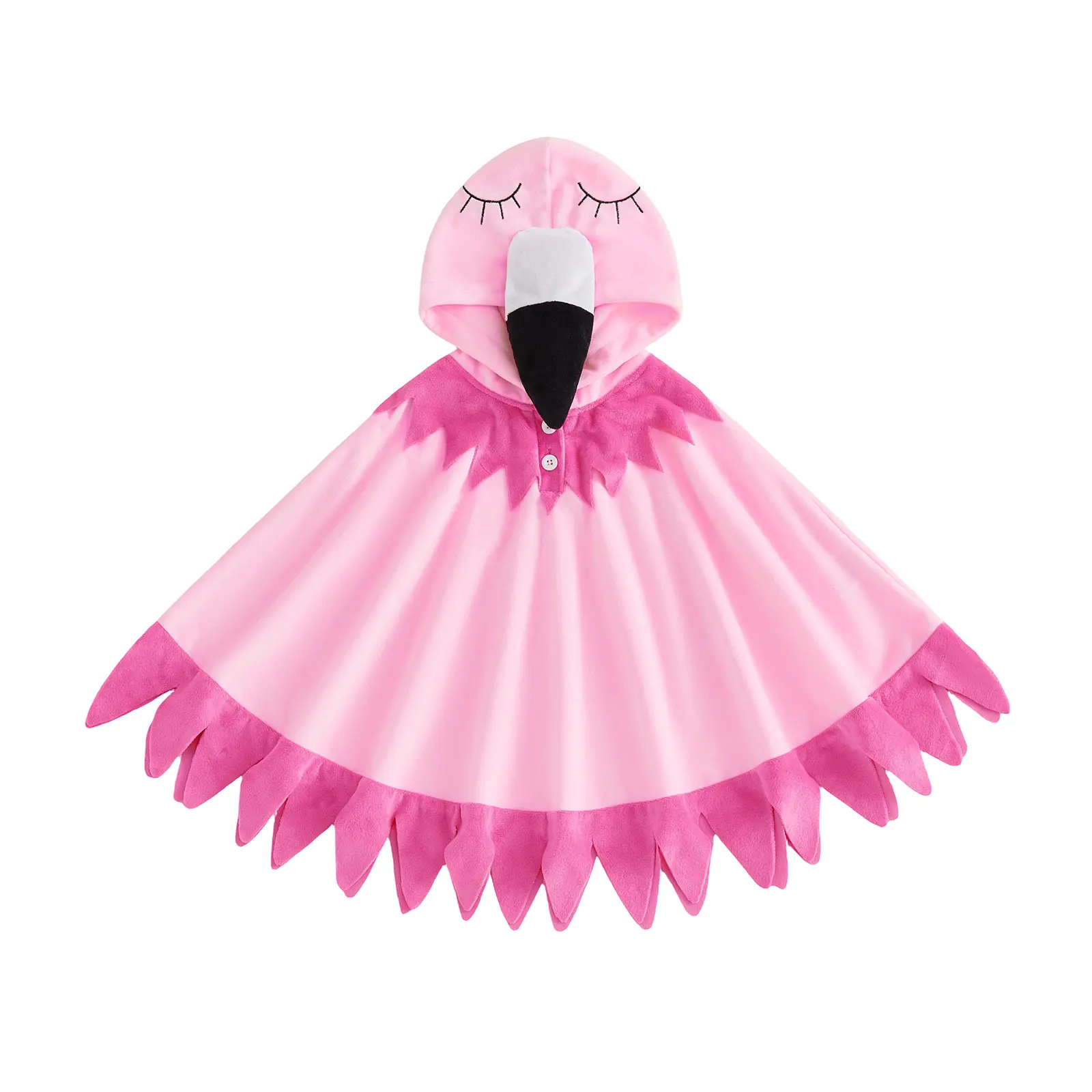 Toddler Baby Little Girls Flamingo Costume Cute Tassel Hooded Cloak Flamingo Cape for Halloween Cosplay Outfit 6M-4T