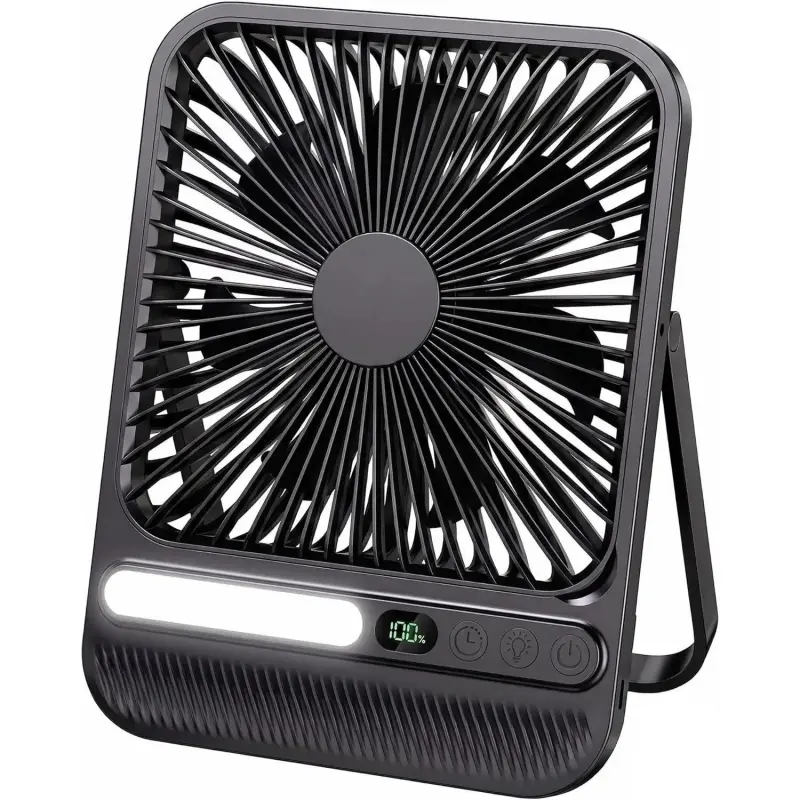 8000mAh 28hrs Portable Travel Fan, 7in Ultra-Thin Quiet Rechargeable Battery Operated Powered Desk Fan with Timer & LED Display for Bedroom, Office, Camping,Cruise ApprovedGift.