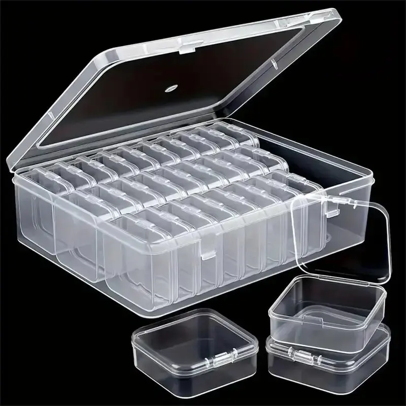 Clear Jewelry Storage Box, 1 Set of Transparent Multi Compartment Jewelry Organizers for Earrings, Rings and Necklaces, Adjustable Organizer, Home Organizer, Durable Plastic Storage Organizer, Clear Plastic Boxes