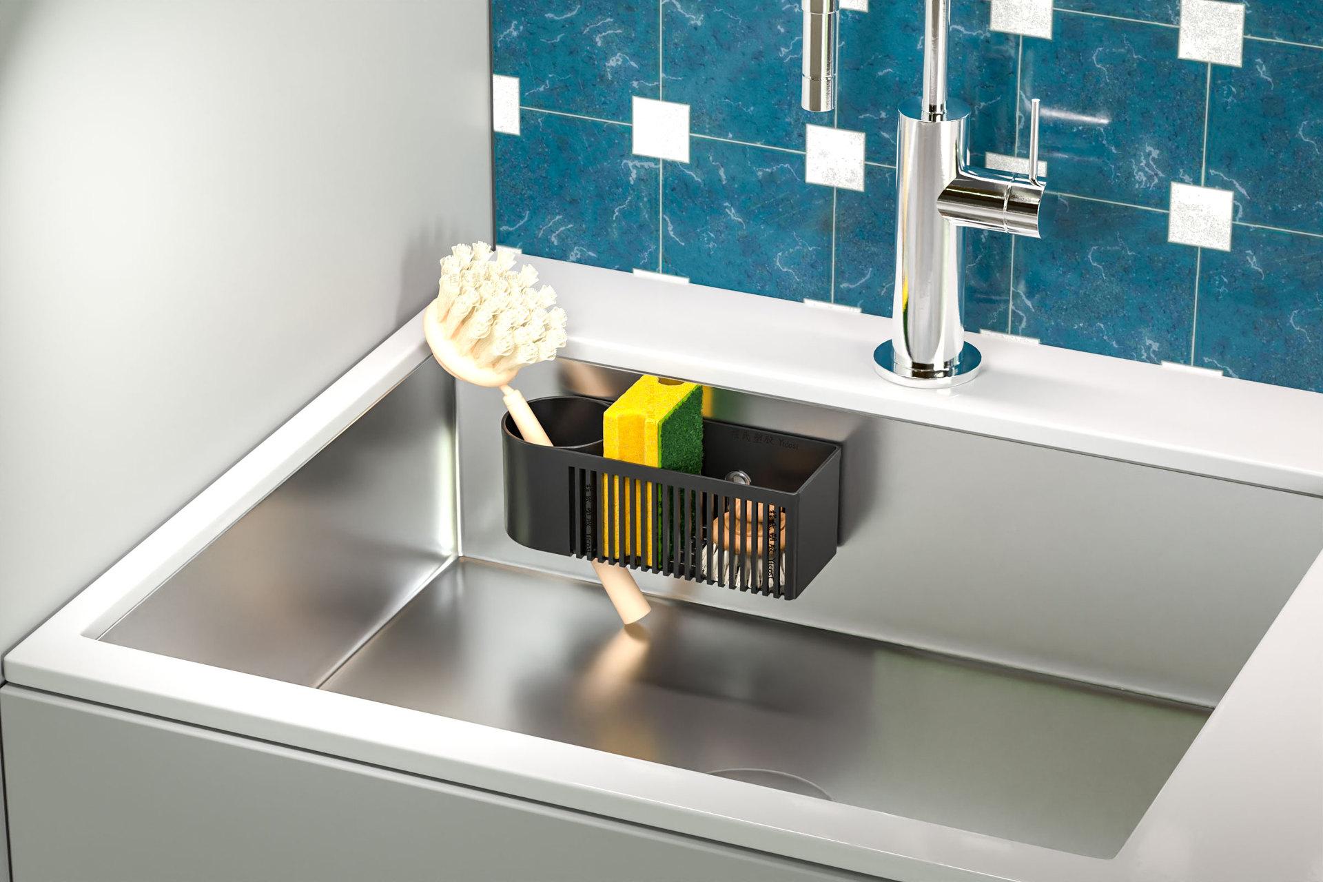 Kitchen sink detergent rack, kitchen dishcloth and sponge draining rack, countertop rag storage