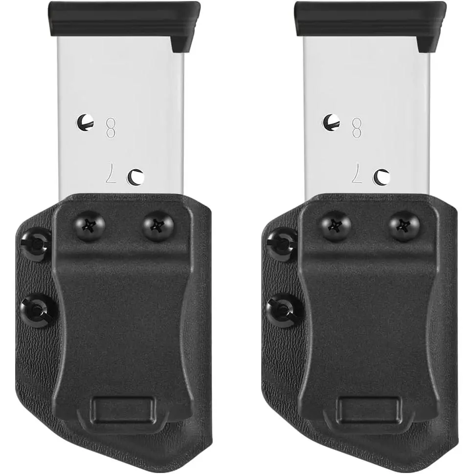 45 ACP Single Stack Magazine Holster, 2-Pack Universal Mag Carrier for IWB/OWB Use