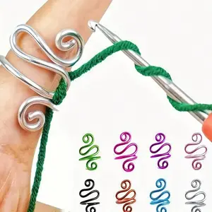 Adjustable Hook Needle Ring, DIY Craft Tool, Ergonomic Knitting Loop, Suitable for Left and Right Hand, Home Essential, Knitting Accessory