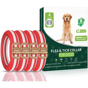 4 Pack Adjustable Waterproof Flea Collar for Dogs, 32 Months Flea and Tick Prevention and Treatment for Dogs