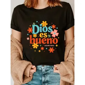 100% Cotton Dios Es Bueno Spanish Christian Jesus God Bible Religious T-Shirt.,big,glock