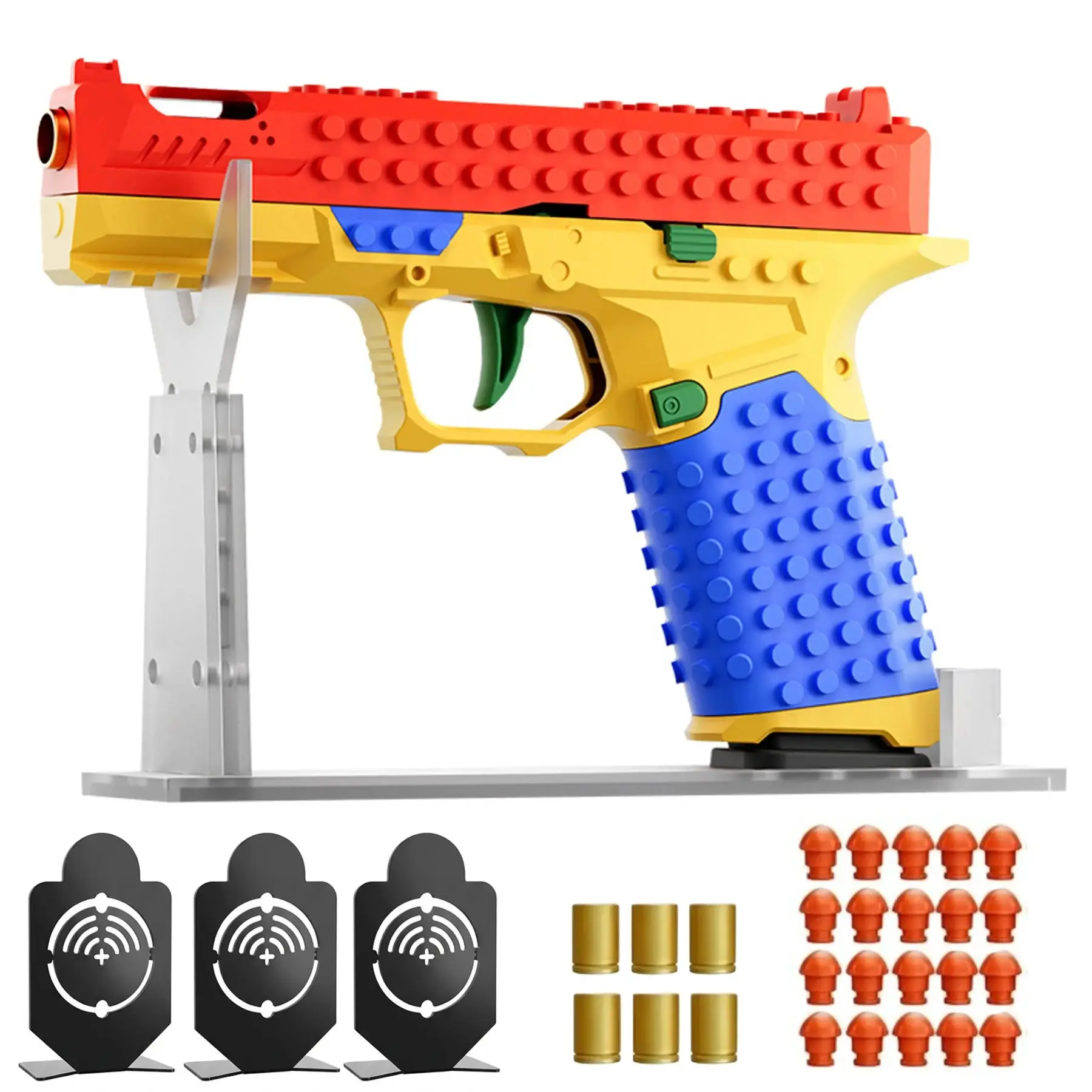 [BONUS TARGET INCLUDED] summervibes–Tactical DIY Building Block Handle Set, Build-Your-Own Multiplayer Strategy Toy for Outdoor Team Activities, Creative Festival Gift