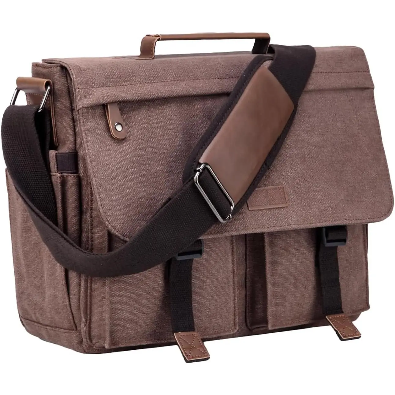 Messenger Bag for Men,  Water Resistant Canvas Satchel 14 15.6 17inch Laptop Briefcase