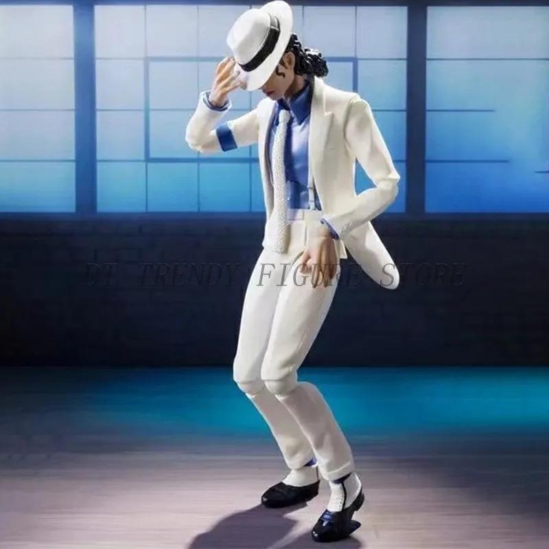 14cm SHF Michael Jackson Action Figure Smooth Criminal Moonwalk PVC MovableMichael Jackson Collection Model Ornament Toys Gifts