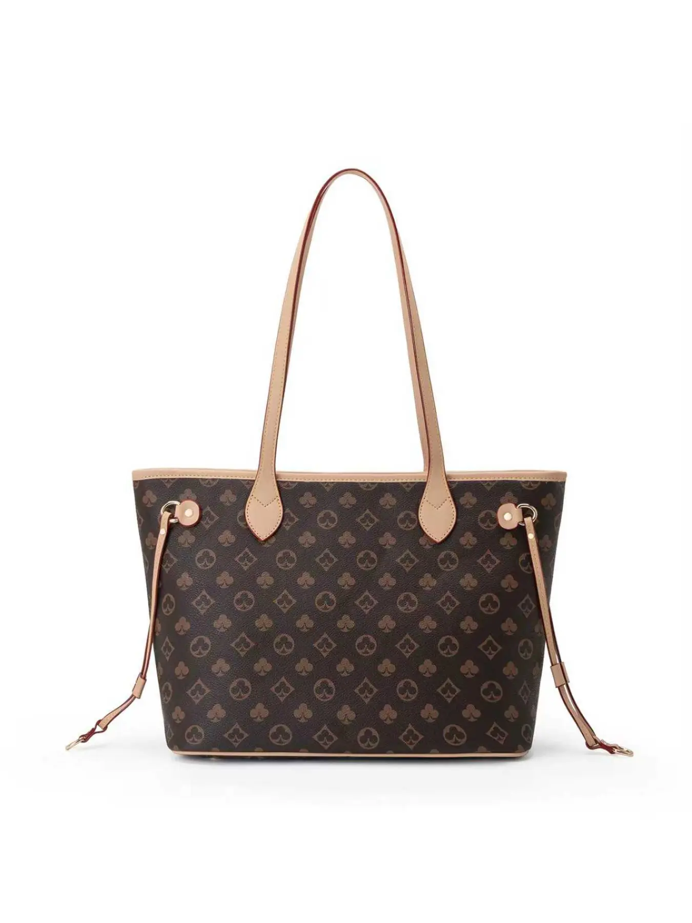 Vintage Coffee Color Tote Bag for Women, Fashionable Patterned Bag, Large Capacity Commute Handbag, Versatile Shopping Bag, All Seasons Fashion Accessory