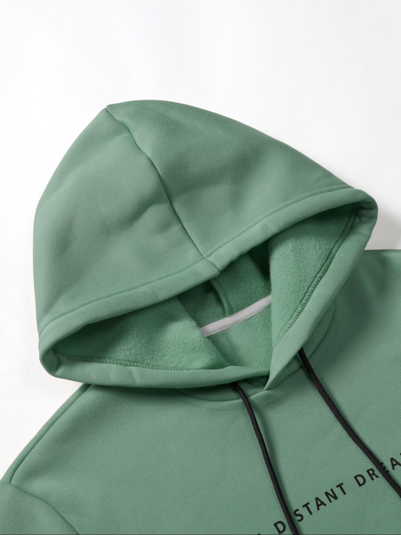 Men's Letter Print Drawstring Thermal Lined Hoodie, Graphic Print Hoodie, Essential Hoodies, Regular Fit Casual Long Sleeve Pocket Hooded Sweatshirt Pullover for Outdoor, Fall Outfits 2024, Menswear Streetwear Top, Please Purchase A Size Up Poser Hoodie