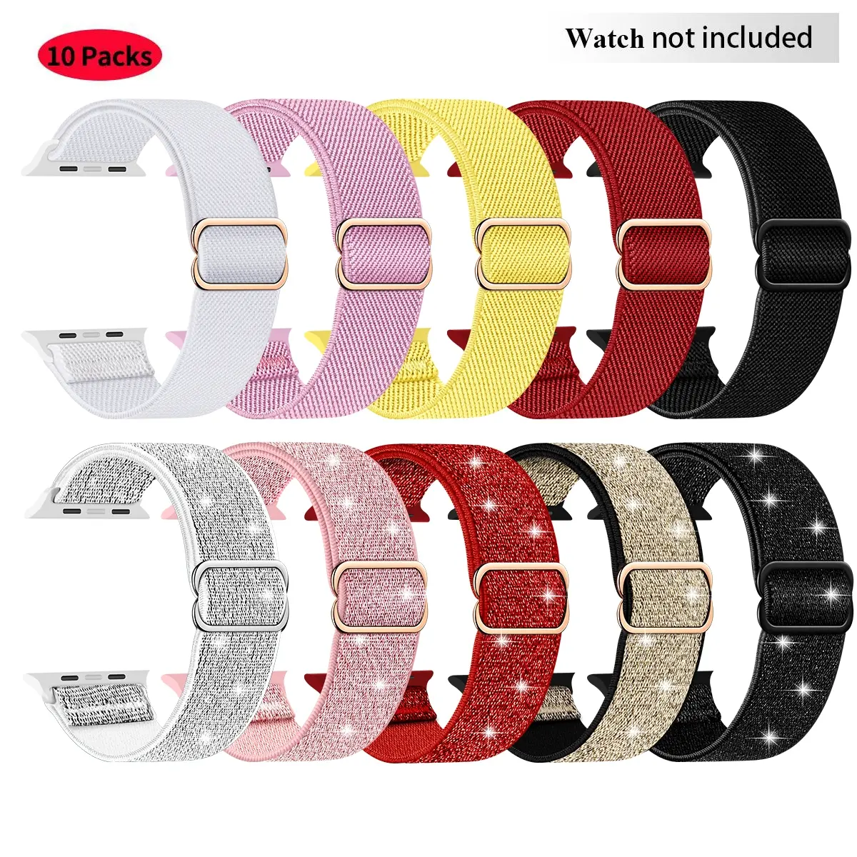 Nylon Smart Watch Strap (Only Band), Adjustable Elastic Breathable Watch Band, Stylish Smart Watch Replacement Watchband Suitable for Apple Watch, Smartwatch Strap, Smart Watch Accessories
