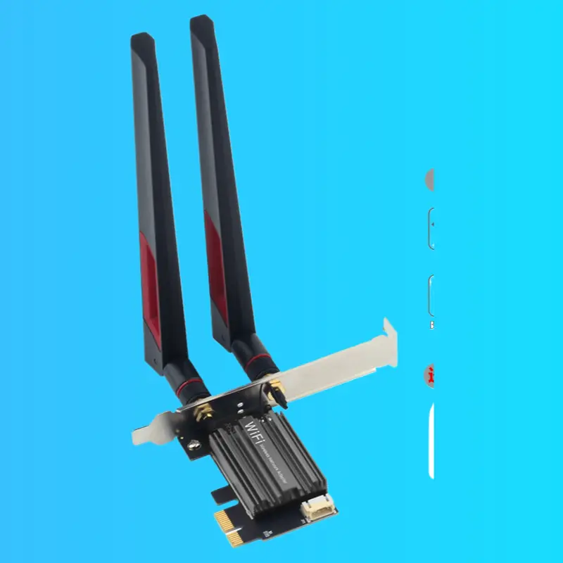 AX1800 Dual-Band PCIe WiFi Card with External Antennas, 1x PCIe Adapter for Desktop PCs, 1800Mbps (5GHz/2.4GHz), 10dB Upgrade Kit for Gaming & Streamers