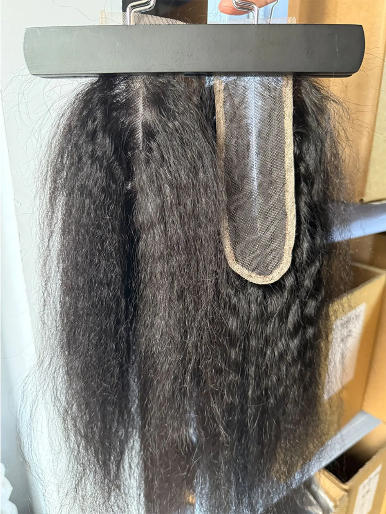 Kinky Straight 2x6 Swiss Lace Closure Human Hair 12A Brazilian Remy Virgin Hair Yaki Straight 2x6 Transparent Swiss Lace Closure 10-26 Inch Middle Part For Women